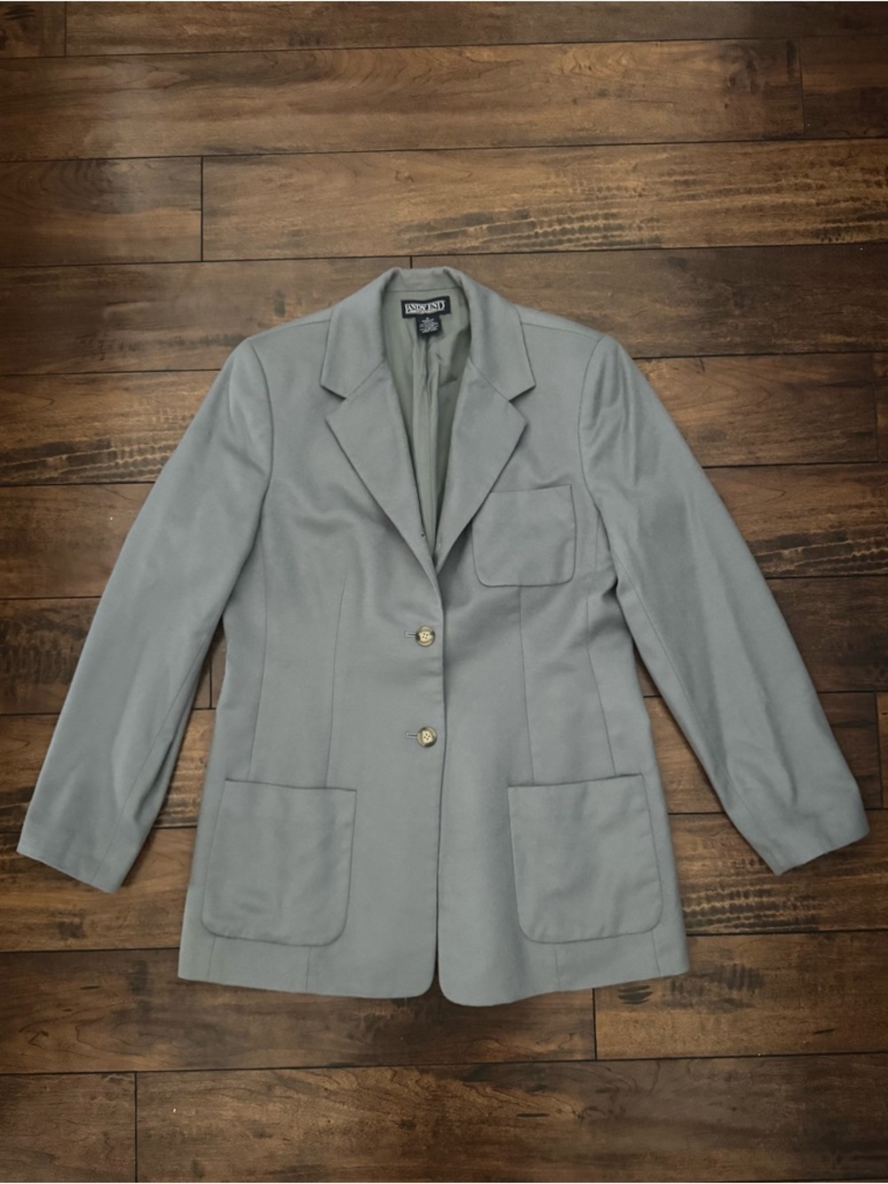Lands' End Light Blue Women's Wool Cashmere Blend Blazer Jacket